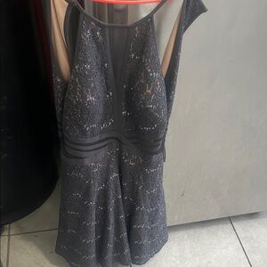 Morgan & Co. Black Sequin Backless Dress